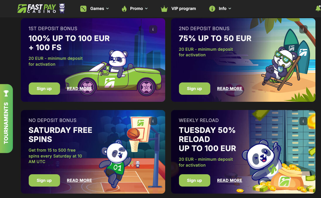 fastpay casino bonus program